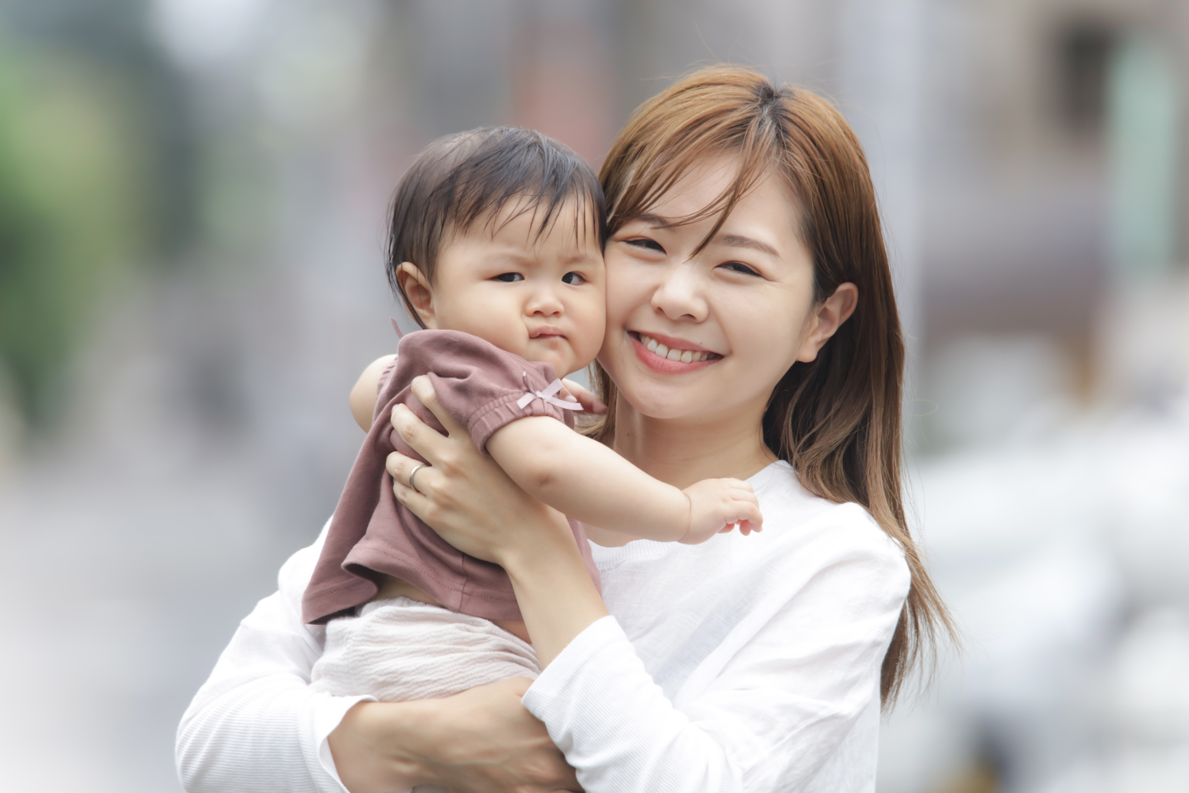 Parent and child with a smile